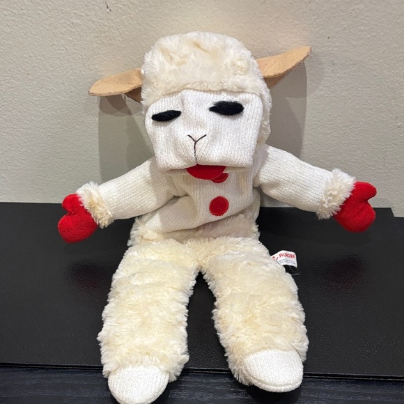 Plush Lamb chops Puppet with Red Accents - Picture 1 of 5